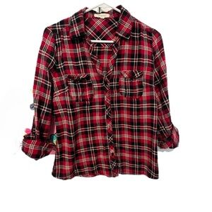Forever 21 Red and Black Plaid Shirt